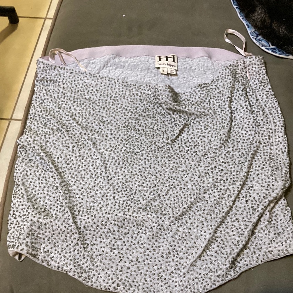 Haute Hippie silver miniskirt